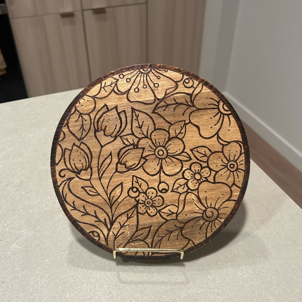 Custom Wood Burnt Round Decor